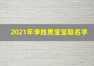 2021年李姓男宝宝取名字,2021李姓男孩起名