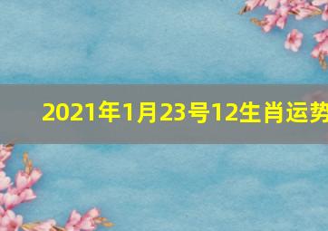 2021年1月23号12生肖运势