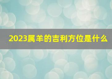 2023属羊的吉利方位是什么,2023属羊的吉利方位是什么呢