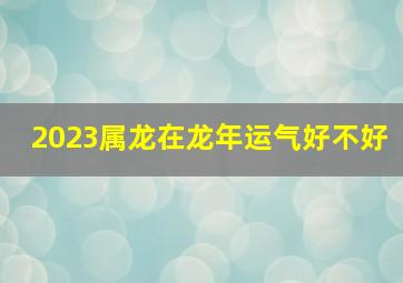 2023属龙在龙年运气好不好,2023年的龙年运气怎样