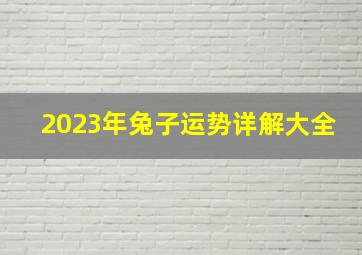 2023年兔子运势详解大全,属兔的2023年运势运程