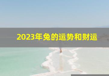 2023年兔的运势和财运,属兔人2023年全年运势及运程