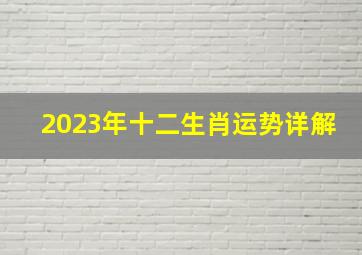 2023年十二生肖运势详解