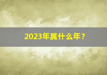 2023年属什么年？