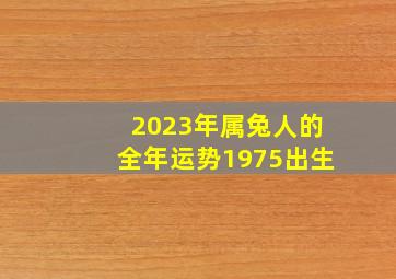 2023年属兔人的全年运势1975出生,生肖兔2023年运势及运程