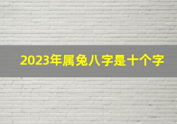 2023年属兔八字是十个字,生辰八字测命2023兔年农历十月出生的兔宝宝命好吗