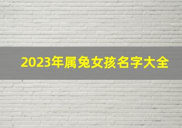 2023年属兔女孩名字大全,2023兔最旺女孩名字