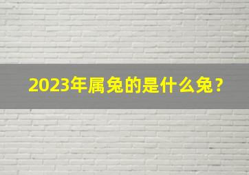 2023年属兔的是什么兔？