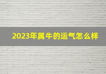 2023年属牛的运气怎么样