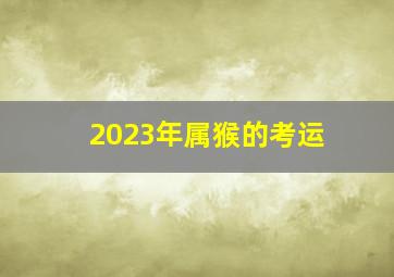 2023年属猴的考运