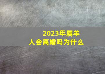 2023年属羊人会离婚吗为什么,属羊2023年适合结婚吗