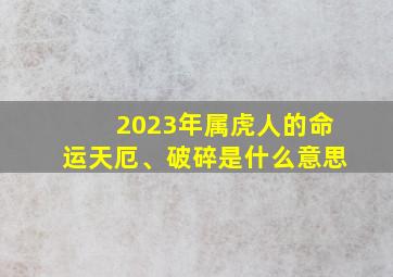 2023年属虎人的命运天厄、破碎是什么意思,2022年出生的属虎人是什么命