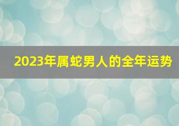 2023年属蛇男人的全年运势