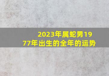 2023年属蛇男1977年出生的全年的运势,1977年属蛇2023年的运程整体不乐观