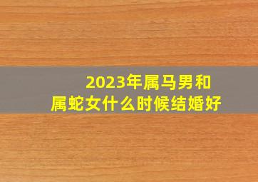 2023年属马男和属蛇女什么时候结婚好,属马的属相婚配表