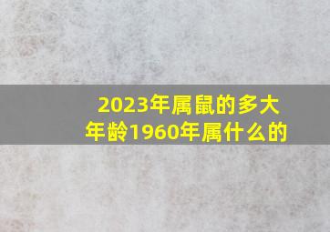 2023年属鼠的多大年龄1960年属什么的,1960年出生属鼠的人2023年多少岁