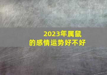 2023年属鼠的感情运势好不好