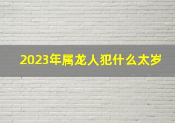 2023年属龙人犯什么太岁,2023什么属相犯太岁或者冲太岁