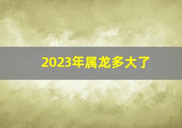 2023年属龙多大了,属龙人2023年虚岁