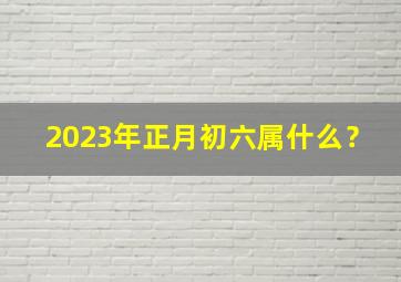 2023年正月初六属什么？