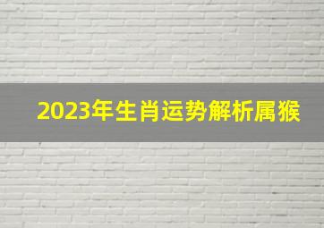 2023年生肖运势解析属猴,2023年属猴运势