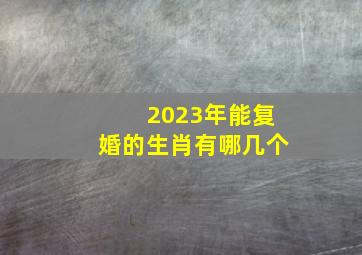 2023年能复婚的生肖有哪几个,2023年姻缘最旺盛的生肖