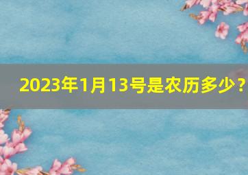 2023年1月13号是农历多少？