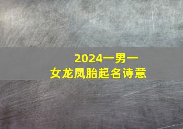 2024一男一女龙凤胎起名诗意,2024龙凤胎起名字大全一男一女