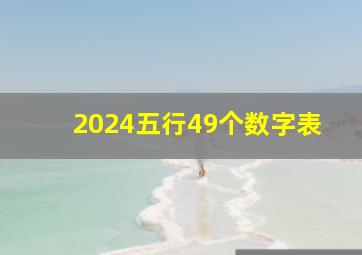 2024五行49个数字表