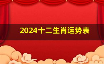 2024十二生肖运势表