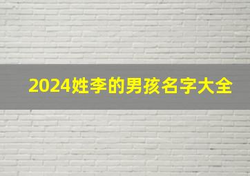 2024姓李的男孩名字大全