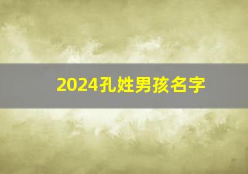 2024孔姓男孩名字