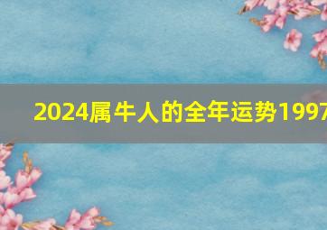 2024属牛人的全年运势1997