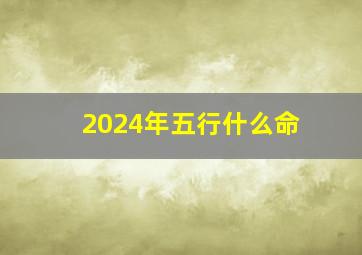 2024年五行什么命,2024年五行属什么命