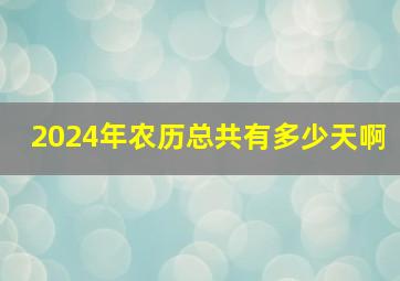 2024年农历总共有多少天啊,2024年闰几月