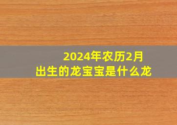 2024年农历2月出生的龙宝宝是什么龙