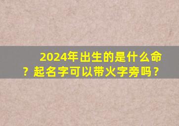 2024年出生的是什么命？起名字可以带火字旁吗？,2024年五行属火