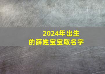 2024年出生的薛姓宝宝取名字,2024年出生的薛姓宝宝取名字怎么取