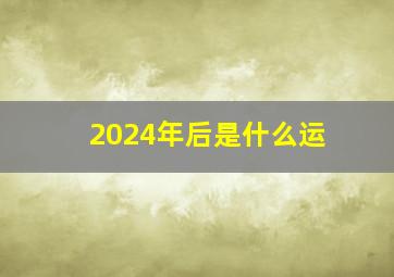 2024年后是什么运