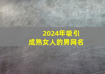 2024年吸引成熟女人的男网名