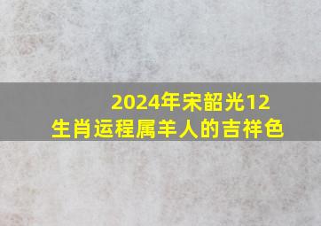 2024年宋韶光12生肖运程属羊人的吉祥色,2024年属羊人全年运势