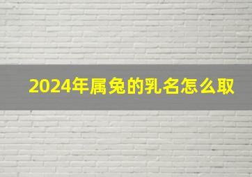 2024年属兔的乳名怎么取,2024年兔宝宝忌讳几月出生