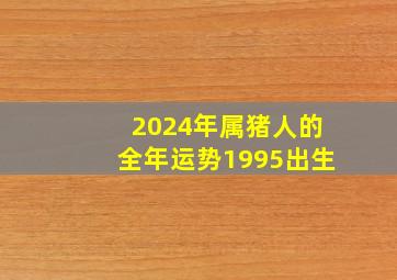 2024年属猪人的全年运势1995出生,2024年属猪人的全年运势