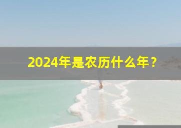 2024年是农历什么年？