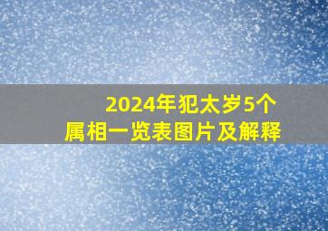 2024年犯太岁5个属相一览表图片及解释,2024年犯太岁的五大生肖