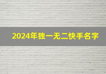 2024年独一无二快手名字,2024年独一无二快手名字