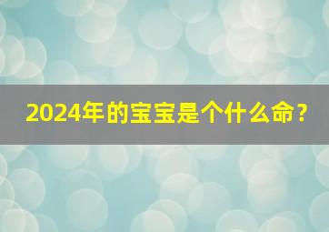 2024年的宝宝是个什么命？