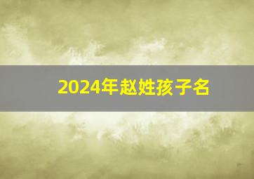 2024年赵姓孩子名,赵姓孩子起名