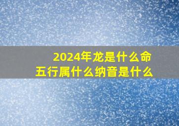 2024年龙是什么命五行属什么纳音是什么,2024年龙是什么命五行属什么纳音是什么生肖