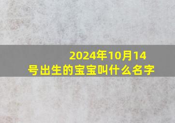 2024年10月14号出生的宝宝叫什么名字,2024年10月14日农历是多少